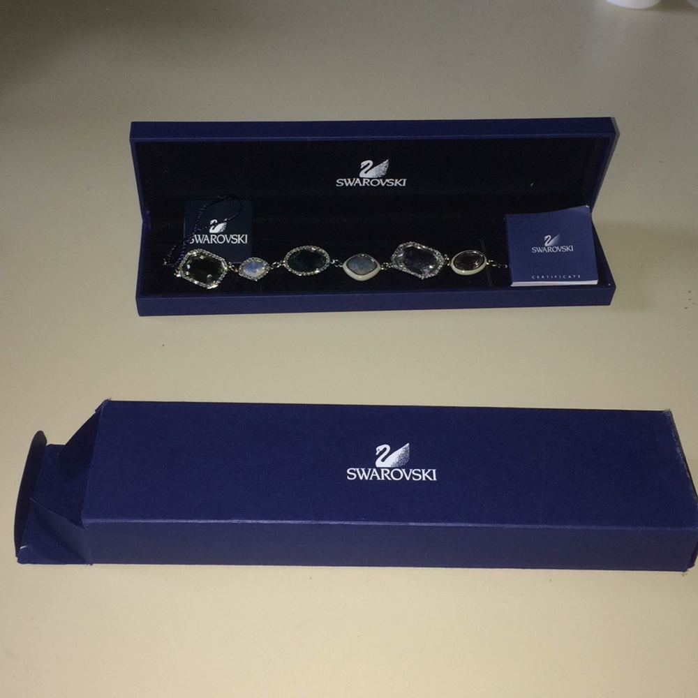 Swarovski meteorite rhodium plated bracelet new in box multicolored - Picture 6 of 8